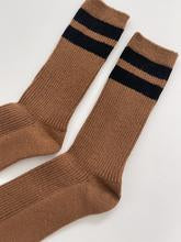 Load image into Gallery viewer, Grandpa Varsity Socks - Tawny / Black Stripe