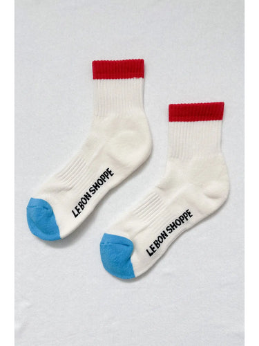 Le Bon Shoppe Color Block Girlfriend Socks  - Blue Red