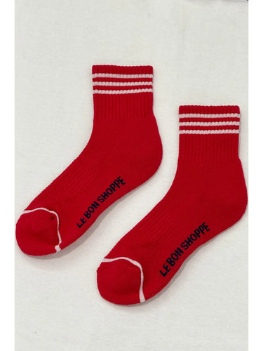 Le Bon Girlfriend  Socks - Scarlet