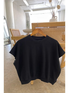 French Terry Sophie Top - BLACK