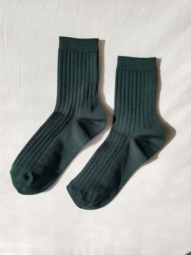 Her Socks - Mercerized Combed Cotton Rib - PEACOCK