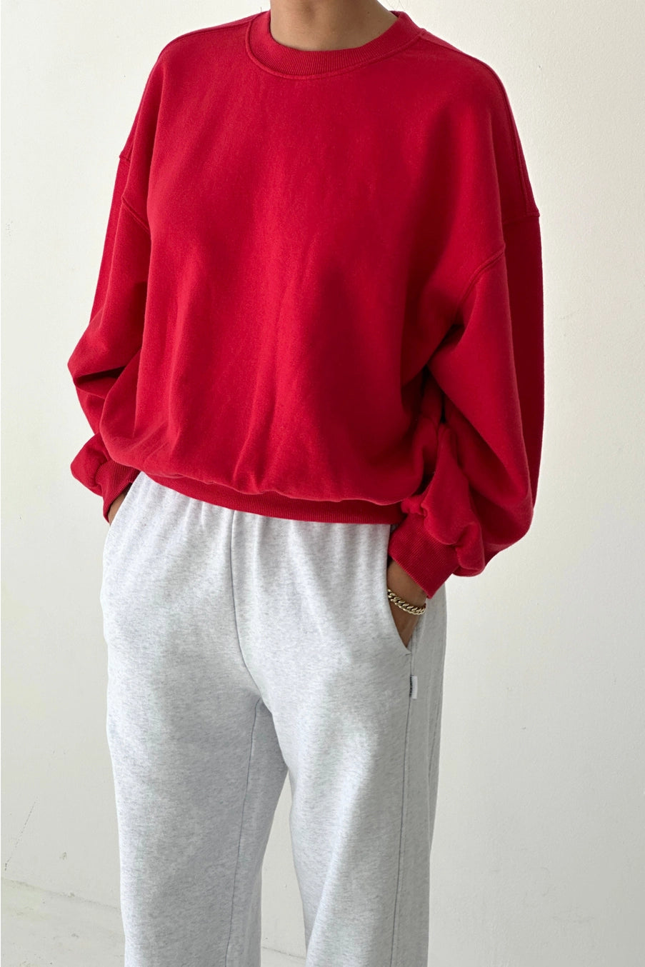 Le Bon Shoppe French Terry Core Sweatshirt - Red Tulip