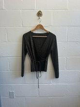 Load image into Gallery viewer, Vintage Black and Gold Sparkly Top