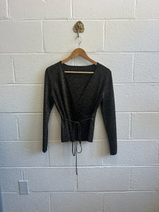 Vintage Black and Gold Sparkly Top