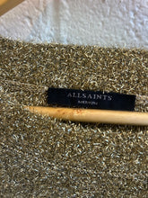 Load image into Gallery viewer, Pre-loved All Saints Gold Sparkly Sweater