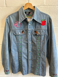 Vintage Lee Embroidered Denim Button Down