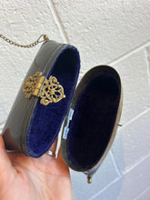 Load image into Gallery viewer, Antique 1930s Horn And Brass Pillow Purse With Purple Velvet Lining