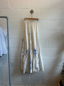 Vintage Cream Embroidered Skirt