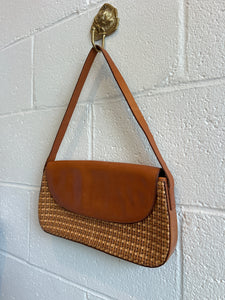 Vintage Brown Woven Brahmin Purse
