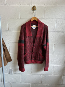 Vintage Red Print Cardigan