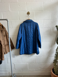 Vintage Blue Long Puffer Jacket