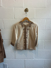 Load image into Gallery viewer, Vintage Off-White Lace Cardigan w/Cut Out Detail