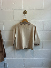 Load image into Gallery viewer, Vintage Off-White Lace Cardigan w/Cut Out Detail