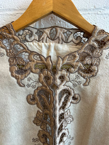 Vintage Off-White Lace Cardigan w/Cut Out Detail