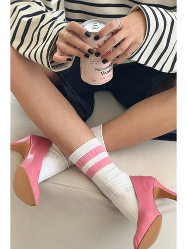 Her Socks -  Pink Stripe