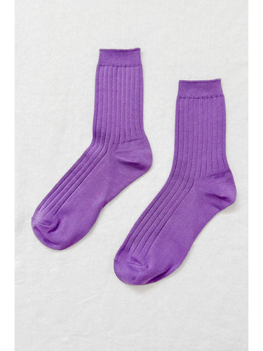 Her Socks - Mercerized Combed Cotton Rib - VIOLET