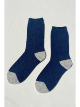 Load image into Gallery viewer, Wool Waffled Socks -  Denim / Stone