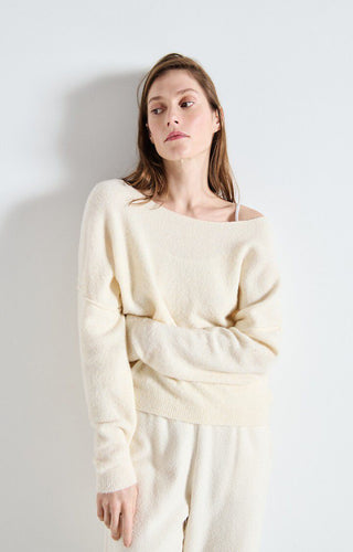 American Vintage women's jumper Damsville - MELANGE PANNACOTTA