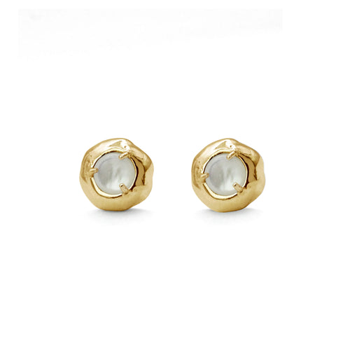 Keeper Studs | Bronze + Mother of Pearl