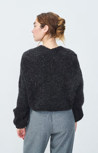 American Vintage - Women's cardigan East - MELANGE CHARCOAL