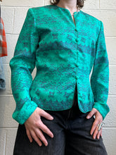 Load image into Gallery viewer, Vintage Adriana Papell Silk Green Print Jacket