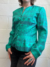 Load image into Gallery viewer, Vintage Adriana Papell Silk Green Print Jacket