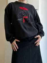 Load image into Gallery viewer, Vintage Black Paris Crew Neck Sweatshirt