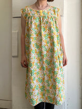 Load image into Gallery viewer, Vintage Yellow and Green Floral House Dress