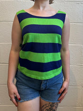Load image into Gallery viewer, Vintage Striped Green / Navy Tank