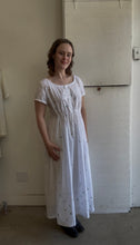 Load image into Gallery viewer, White Cotton Floral Sun Dress