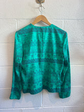 Load image into Gallery viewer, Vintage Adriana Papell Silk Green Print Jacket
