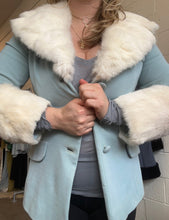 Load image into Gallery viewer, Vintage Blue Fur Jacket
