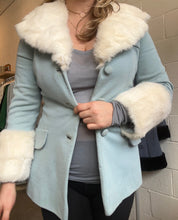 Load image into Gallery viewer, Vintage Blue Fur Jacket
