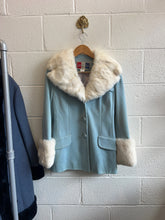 Load image into Gallery viewer, Vintage Blue Fur Jacket