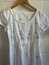 Load image into Gallery viewer, White Cotton Floral Sun Dress