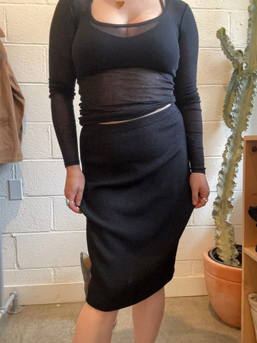 Vintage Black Knit Skirt