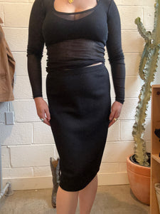 Vintage Black Knit Skirt