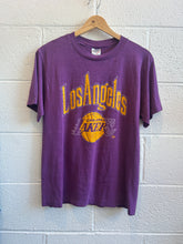 Load image into Gallery viewer, Vintage Purple Los Angeles Lakers Well Worn Tee Shirt