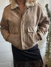 Load image into Gallery viewer, Vintage Suede Bomber Jacket
