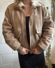 Load image into Gallery viewer, Vintage Suede Bomber Jacket