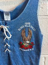 Load image into Gallery viewer, Vintage Black Hills Rally Blue Tie Tank
