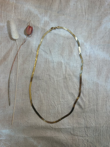 Vintage Gold Tone Monet Harringbone Necklace