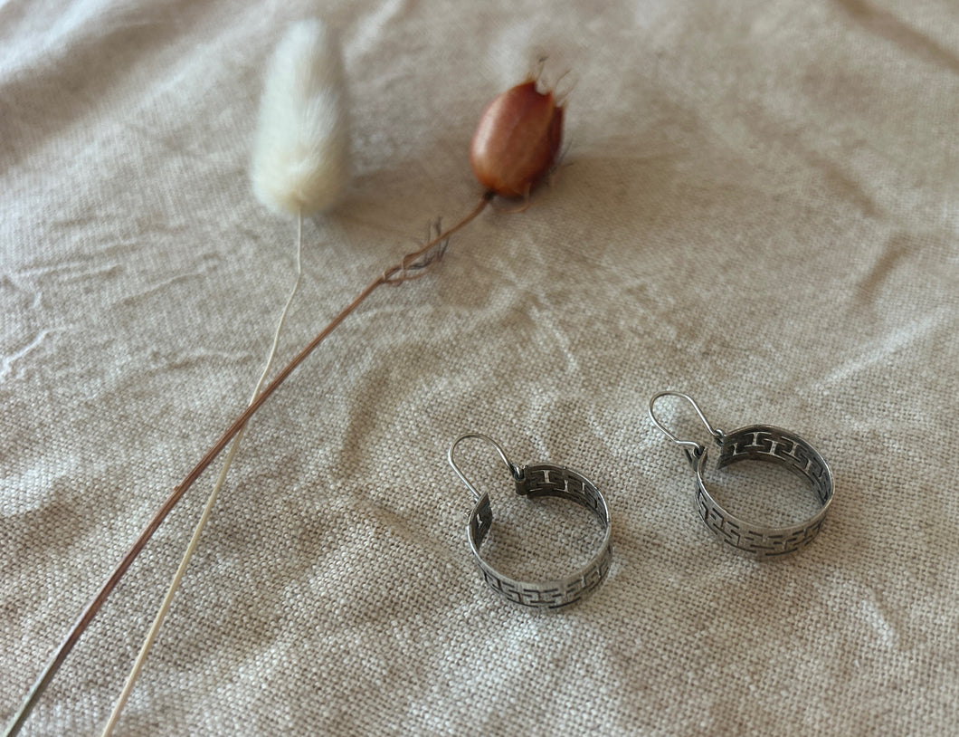Vintage Silver Hoop Earrings