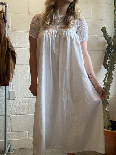 Vintage Antique White Cotton Crochet Dress