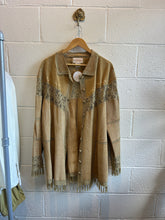 Load image into Gallery viewer, Vintage Suede Tan Crochet Jacket