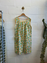 Load image into Gallery viewer, Vintage Yellow and Green Floral House Dress