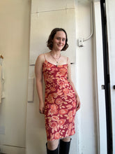Load image into Gallery viewer, Vintage Red Floral Mini Dress