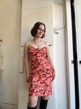 Load image into Gallery viewer, Vintage Red Floral Mini Dress