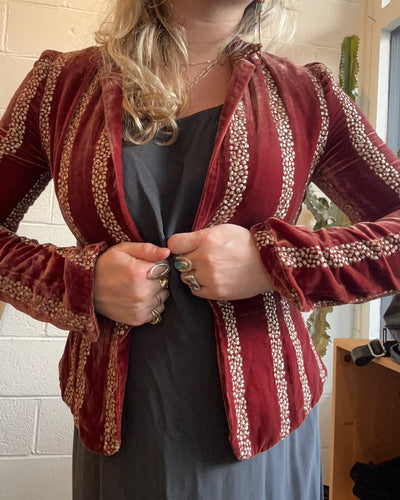 Vintage Velvet Cropped Jacket Blazer