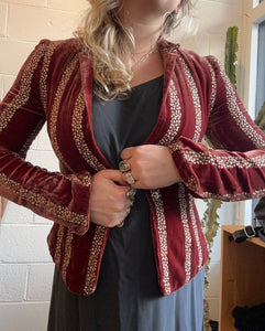 Vintage Velvet Cropped Jacket Blazer